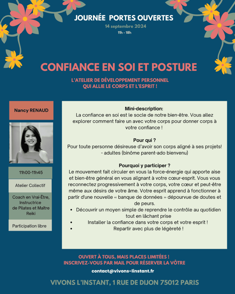 Atelier confiance et posture - Nancy - Vivons L'instant - Pilates